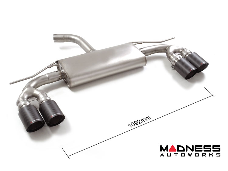 Audi A3 Sportback Performance Exhaust - Ragazzon - Axle Back - Evo Line - Resonated - Carbon Fiber Quad Tip (2020+)